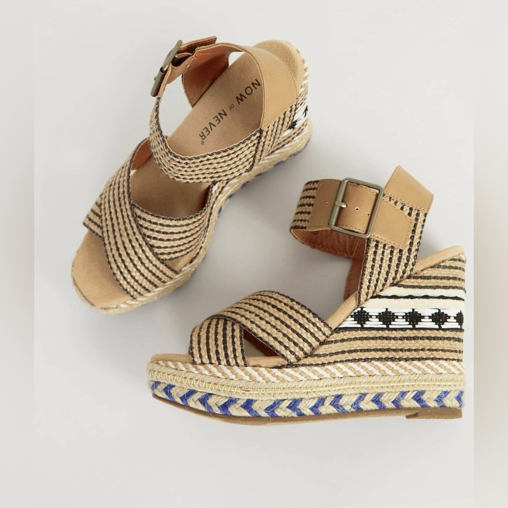 Now or Never Alena Wedge Sandals size 9.5